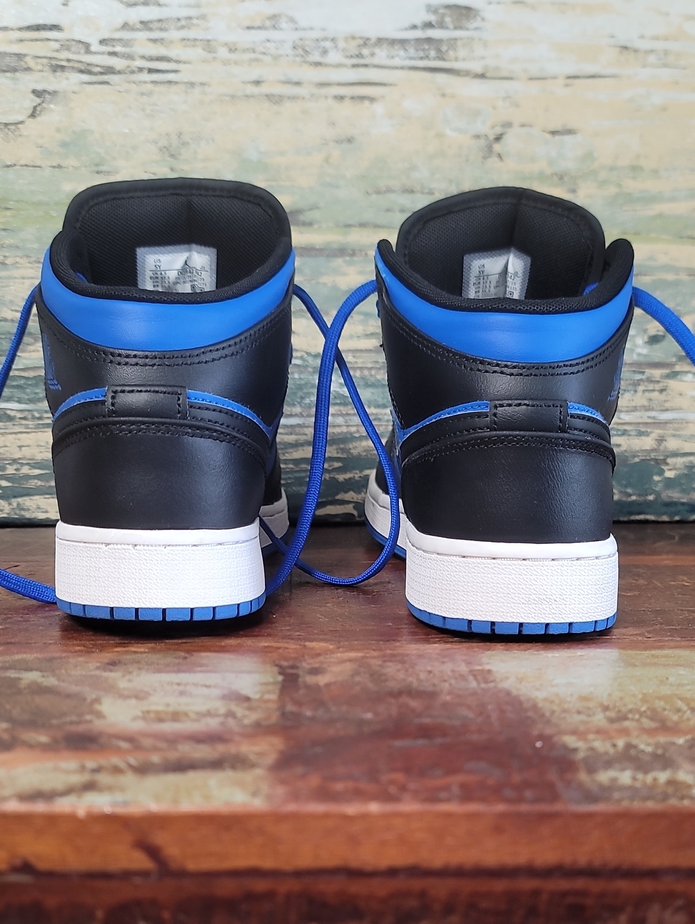 Nike Air Jordan 1 Mid "Black Royal Blue" Wmns 6.5 Great Condition. Fast Shipping - Picture 6 of 12